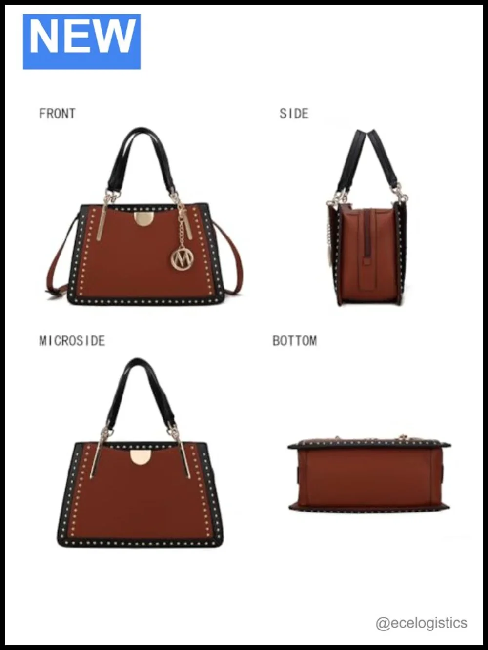 Vegan Leather Satchel Bag for Women, Crossbody Shoulder Handbag Purse